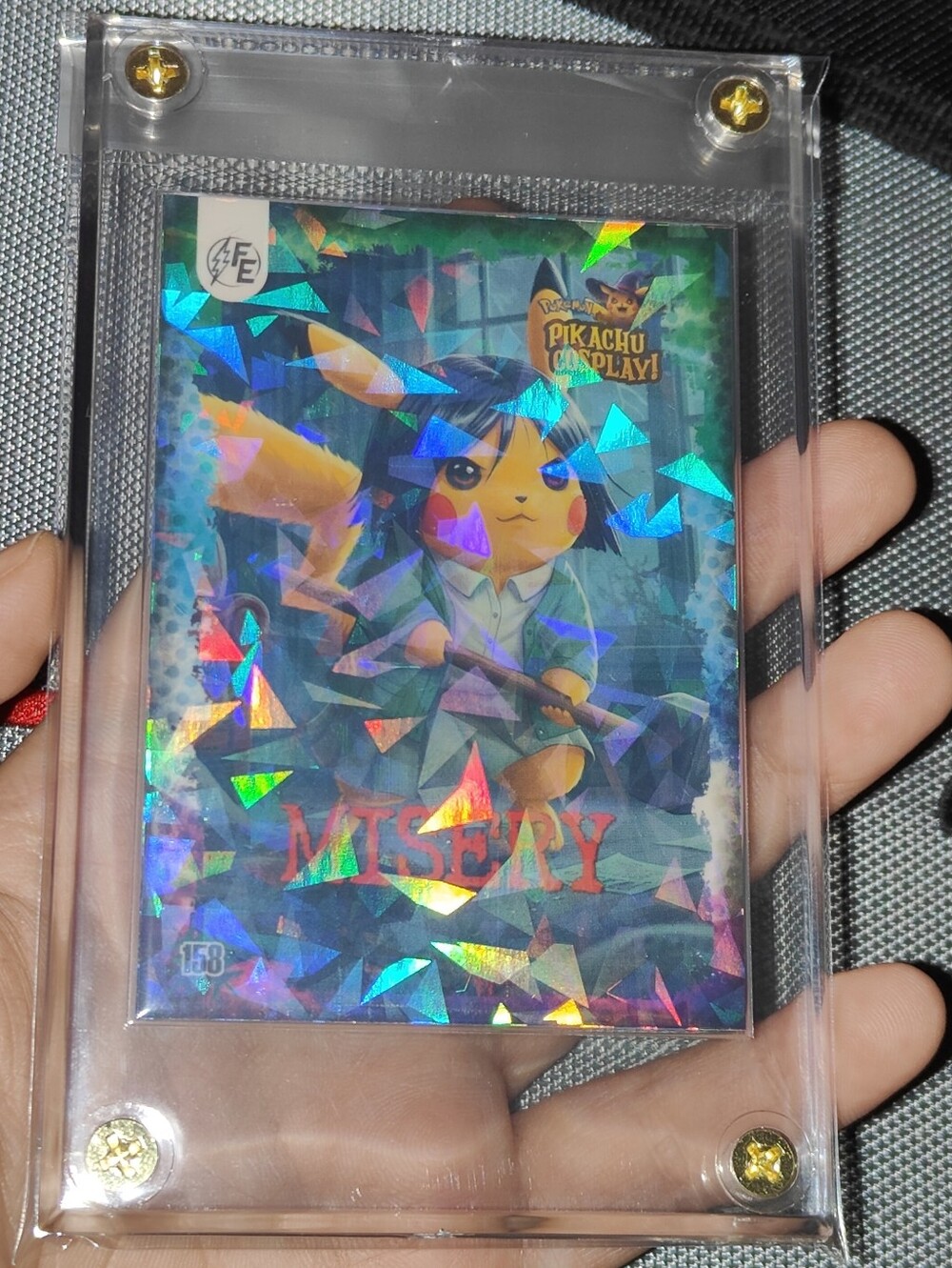 Misery Kathy Bates holo encased Pikachu Cosplay Horror card Doujin Pokemon Peru